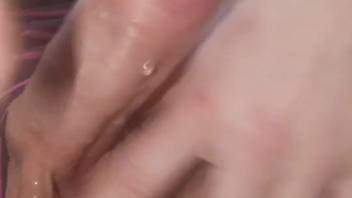 Guy stimulating his penis with a pair of snails on webcam