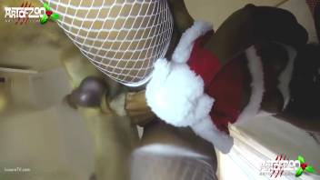 Holiday adult film featuring a lustful woman having sex with a dog